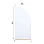 6ft Matte White Spandex Half Moon Chiara Backdrop Stand Cover, Custom Fitted Wedding Arch Cover - Bell Racket Store