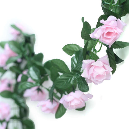6ft Pink Artificial Silk Rose Garland UV Protected Flower Chain - NestOCart