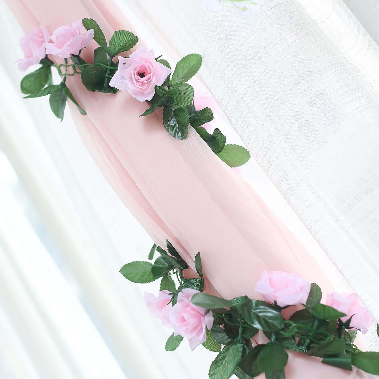 6ft Pink Artificial Silk Rose Garland UV Protected Flower Chain - NestOCart