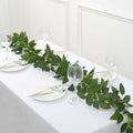 6ft Real Touch Green Artificial Silk Rose Leaf Hanging Vine, Flexible Greenery Table Garland - Bell Racket Store