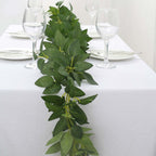 6ft Real Touch Green Artificial Silk Rose Leaf Hanging Vine, Flexible Greenery Table Garland - Bell Racket Store