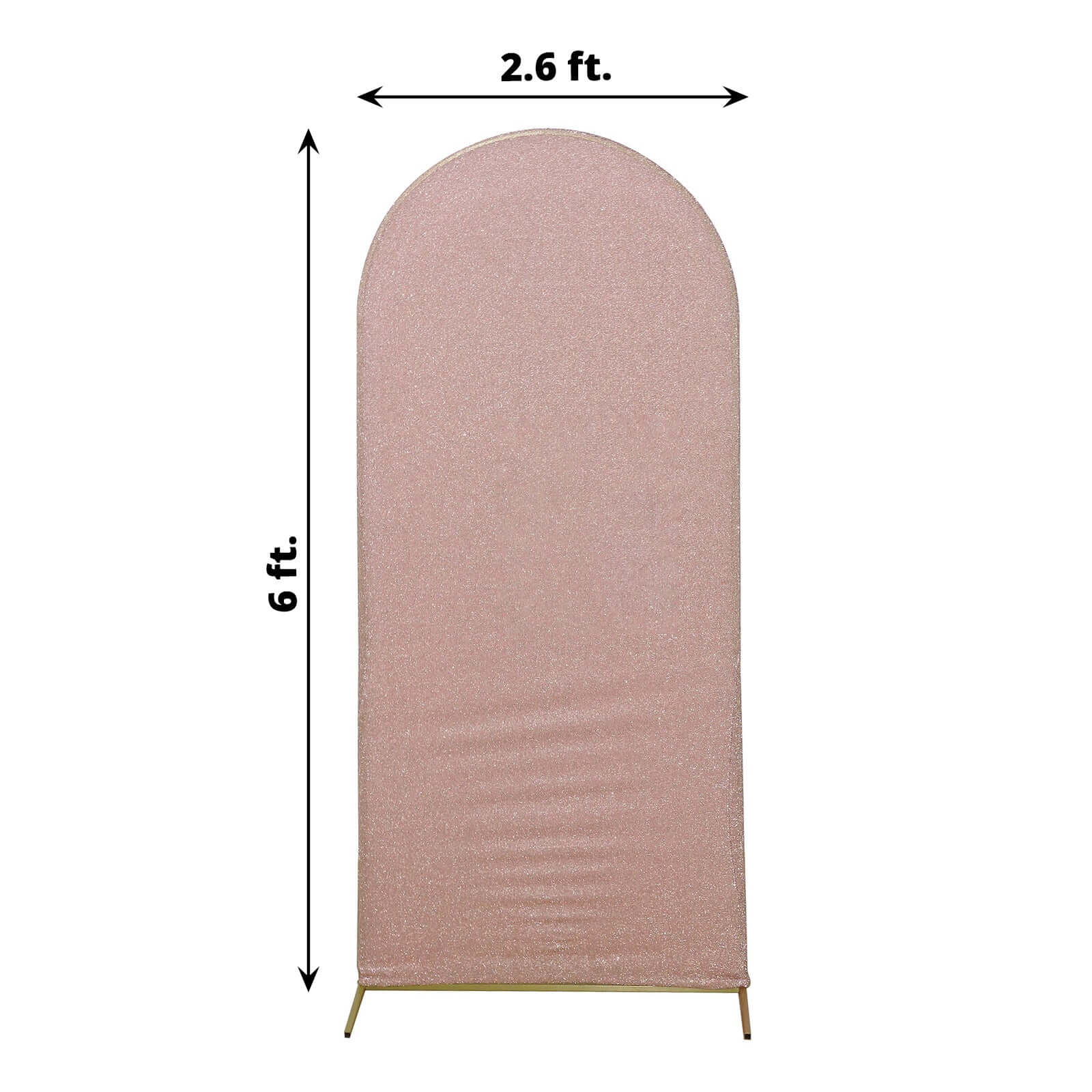 6ft Rose Gold Shimmer Tinsel Spandex Chiara Backdrop Stand Cover For Fitted Round Top Wedding Arch - Bell Racket Store