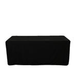 6ft Scuba Rectangular Fitted Tablecloth Black â€“ Wrinkle - Free, Stain Resistant - Bell Racket Store