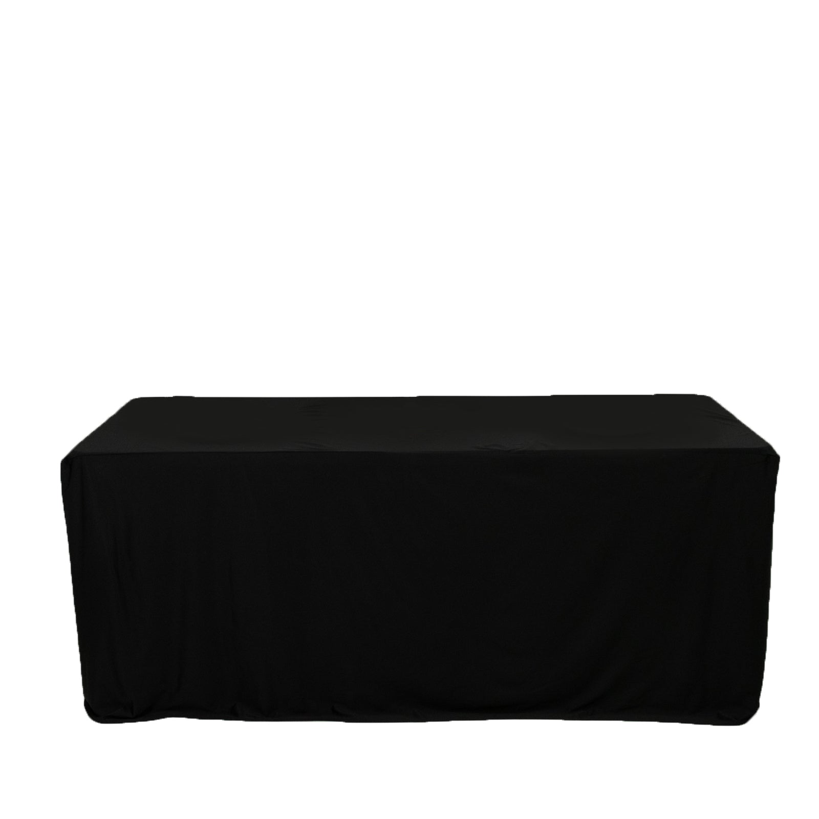 6ft Scuba Rectangular Fitted Tablecloth Black â€“ Wrinkle - Free, Stain Resistant - Bell Racket Store