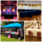 6ft Scuba Rectangular Fitted Tablecloth Black â€“ Wrinkle - Free, Stain Resistant - Bell Racket Store