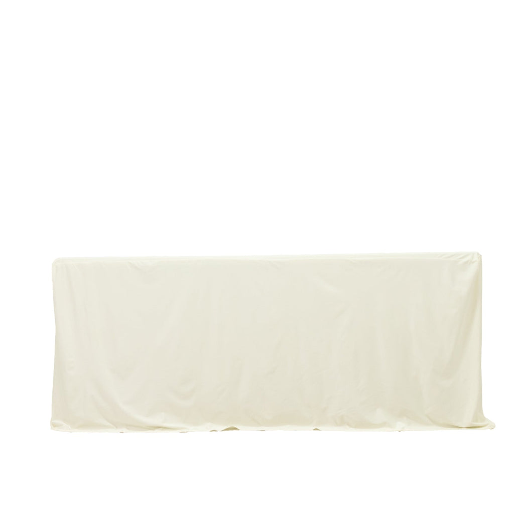 6ft Scuba Rectangular Fitted Tablecloth Ivory â€“ Wrinkle - Free, Stain Resistant - Bell Racket Store