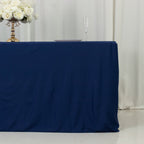 6ft Scuba Rectangular Fitted Tablecloth Navy Blue â€“ Wrinkle - Free, Stain Resistant - Bell Racket Store