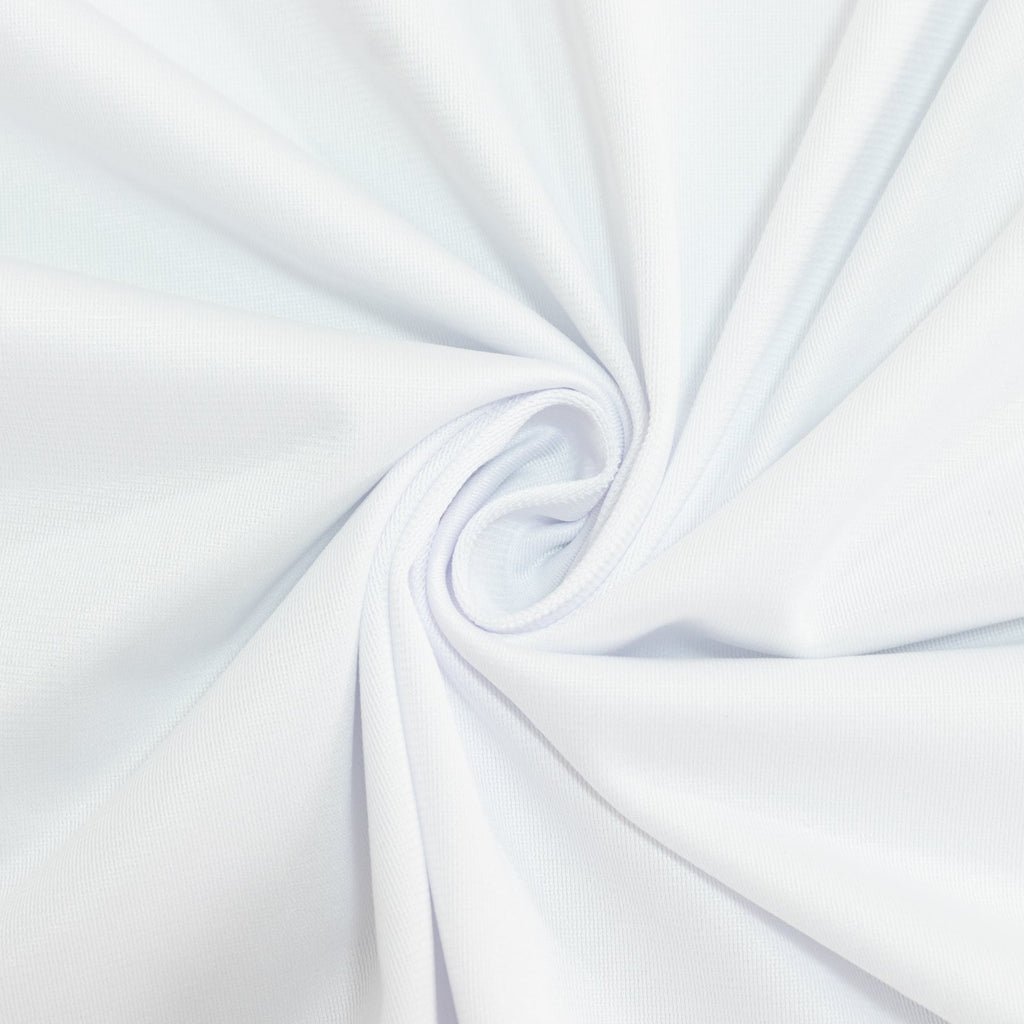 6ft Scuba Rectangular Fitted Tablecloth White â€“ Wrinkle - Free, Stain Resistant - Bell Racket Store