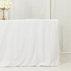 6ft Scuba Rectangular Fitted Tablecloth White â€“ Wrinkle - Free, Stain Resistant - Bell Racket Store