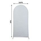 6ft Silver Shimmer Tinsel Spandex Chiara Backdrop Stand Cover For Fitted Round Top Wedding Arch - Bell Racket Store