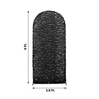 6ft Sparkly Black Big Payette Sequin Fitted Wedding Arch Cover for Round Top Chiara Backdrop Stand - Bell Racket Store