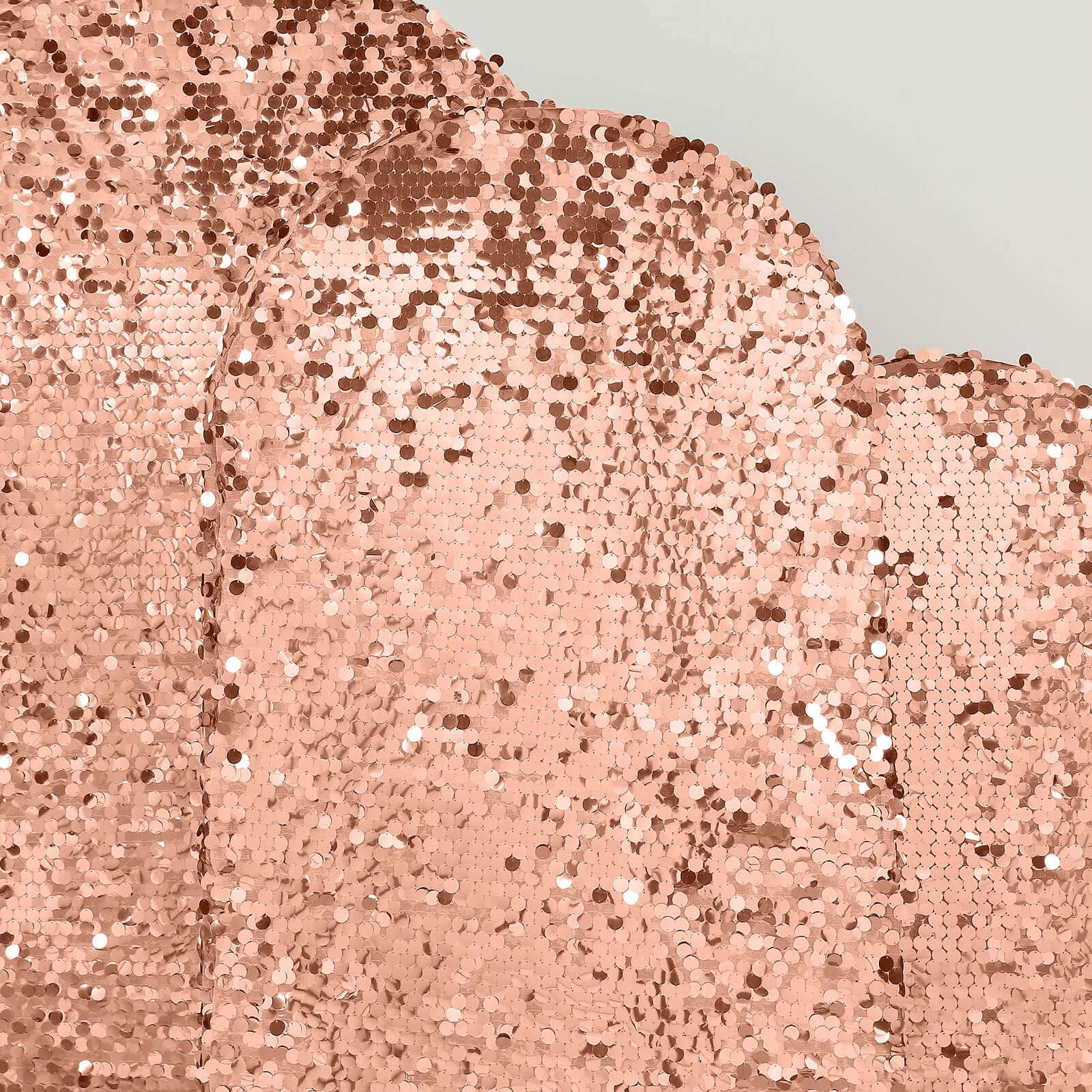 6ft Sparkly Rose Gold Double Sided Big Payette Sequin Chiara Backdrop Stand Cover For Fitted Round Top Wedding Arch - Bell Racket Store