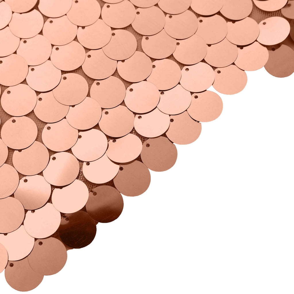 6ft Sparkly Rose Gold Double Sided Big Payette Sequin Chiara Backdrop Stand Cover For Fitted Round Top Wedding Arch - Bell Racket Store