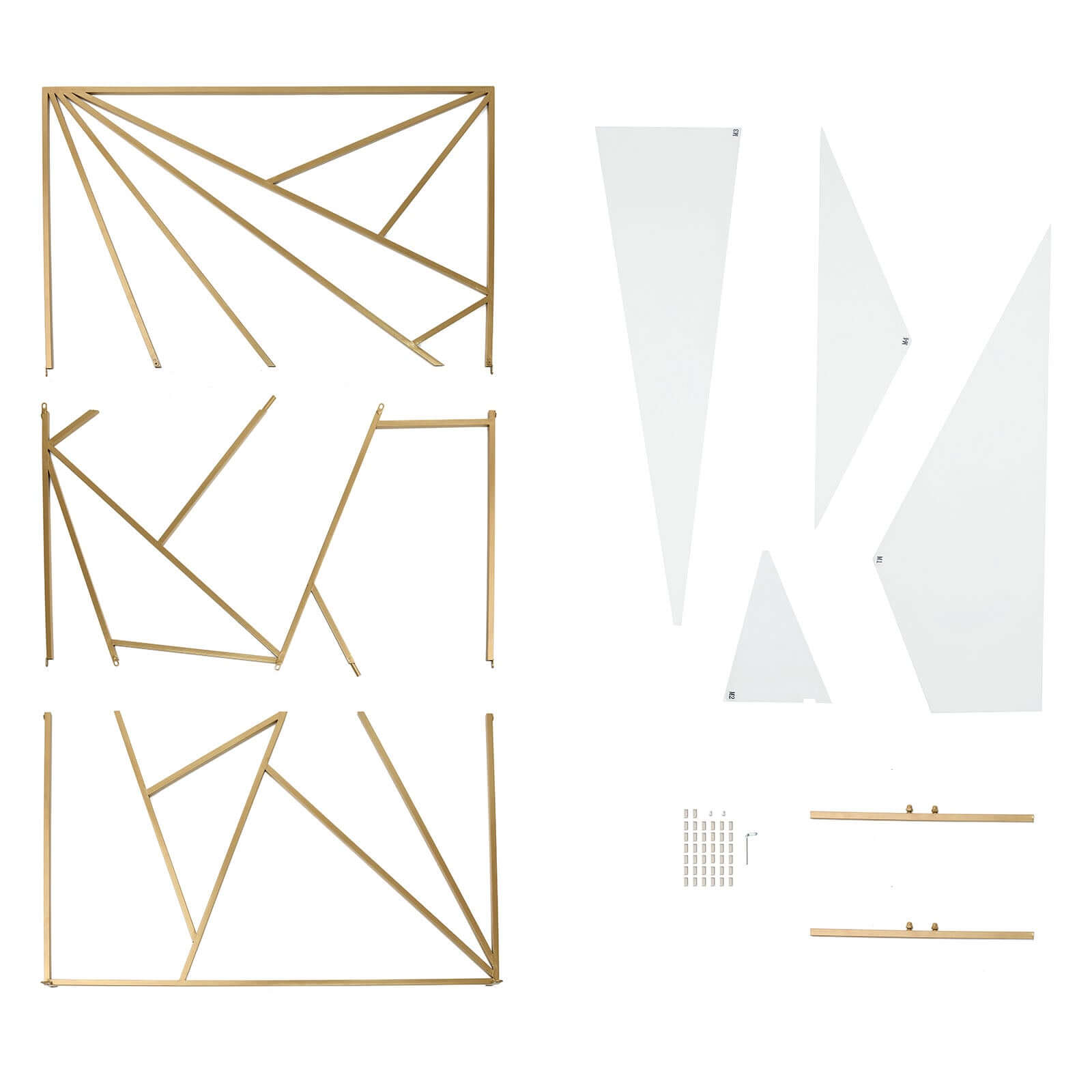 6ft Tall Gold Metal Rectangular Geometric Flower Frame Prop Stand, Wedding Backdrop Floor Stand With Cloudy Film Insert - Bell Racket Store