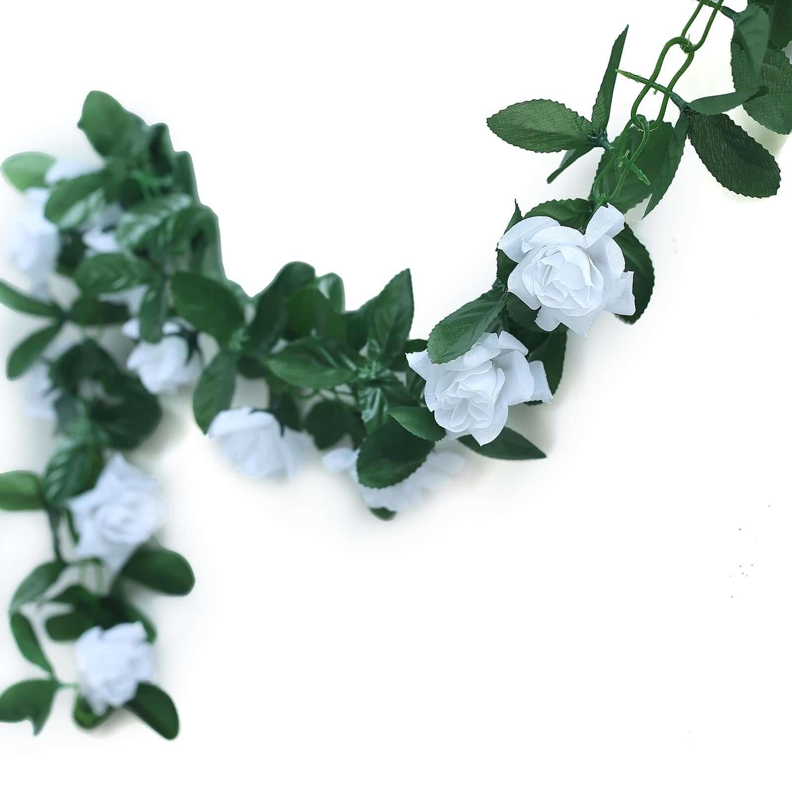 6ft White Artificial Silk Rose Garland UV Protected Flower Chain - NestOCart