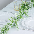 6ft White Real Touch Faux Baby Breath Hanging Flower Vines, Artificial Silk Gypsophila Table Flower Garland - Bell Racket Store