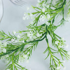 6ft White Real Touch Faux Baby Breath Hanging Flower Vines, Artificial Silk Gypsophila Table Flower Garland - Bell Racket Store