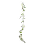 6ft White Silk Rose Peony Flower Garland, Mixed Floral Greenery Garland Artificial Hanging Vine - Bell Racket Store