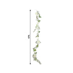 6ft White Silk Rose Peony Flower Garland, Mixed Floral Greenery Garland Artificial Hanging Vine - Bell Racket Store