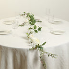 6ft White Silk Rose Peony Flower Garland, Mixed Floral Greenery Garland Artificial Hanging Vine - Bell Racket Store