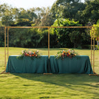 6ftx12ft Gold Rectangular Arbor - Freestanding 6' High Over the Table Stand, Backdrop Stand with Double Frame for Floral Balloon DÃ©cor - Bell Racket Store