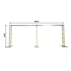 6ftx16ft Gold Rectangular Arbor - Freestanding 6' High Over the Table Stand, Backdrop Stand with Double Frame for Floral Balloon DÃ©cor - Bell Racket Store