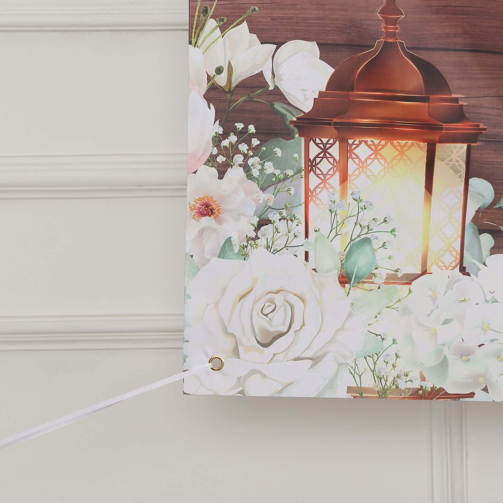 6ftx3ft White Brown Rustic Wood Floral Happy Birthday Photo Backdrop, Large Polyester Background Banner - Bell Racket Store