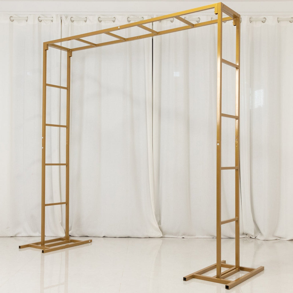6ftx6ft Gold Square Arbor - Freestanding 6' High Over the Table Stand, Backdrop Stand with Double Frame for Floral Balloon DÃ©cor - Bell Racket Store