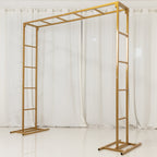 6ftx6ft Gold Square Arbor - Freestanding 6' High Over the Table Stand, Backdrop Stand with Double Frame for Floral Balloon DÃ©cor - Bell Racket Store