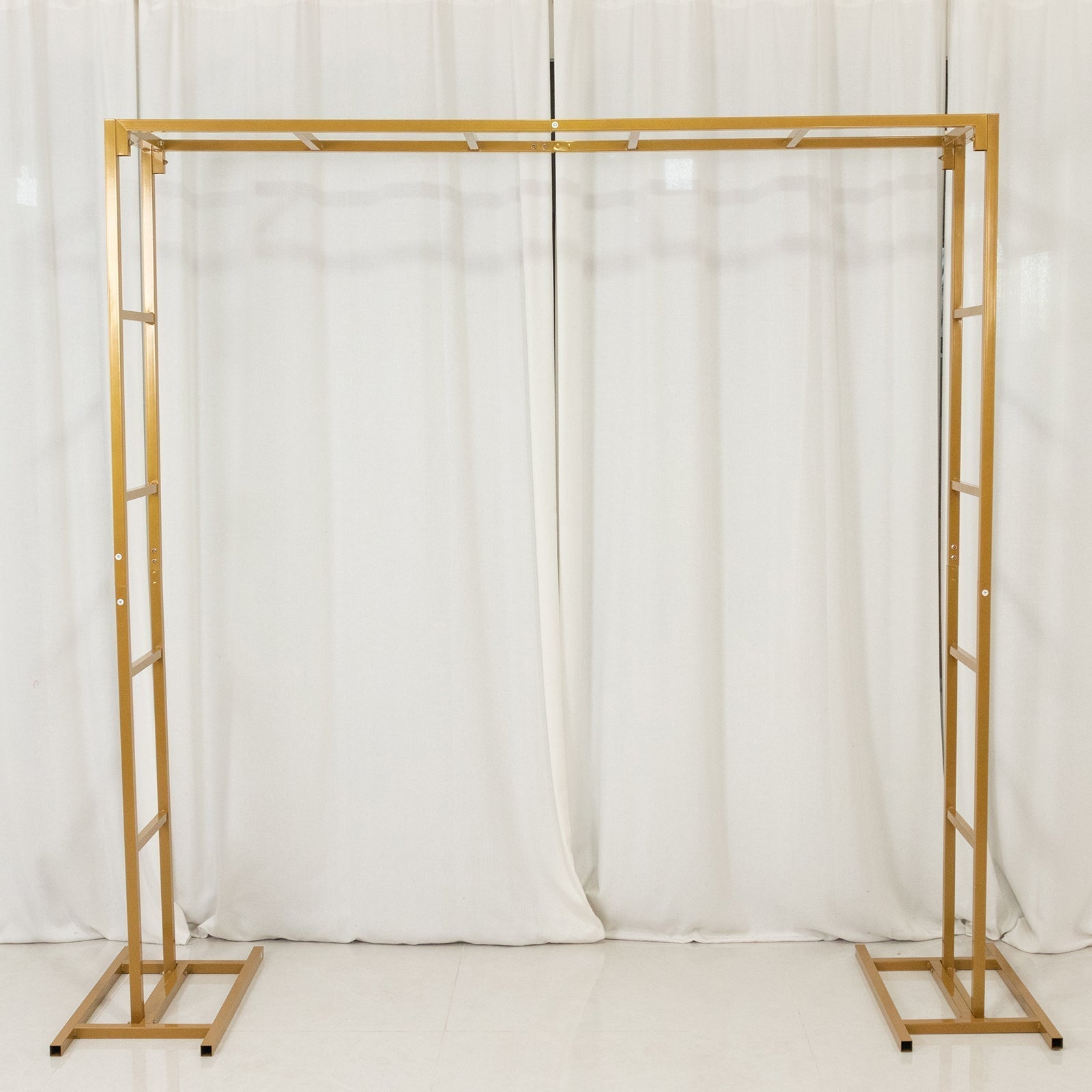 6ftx6ft Gold Square Arbor - Freestanding 6' High Over the Table Stand, Backdrop Stand with Double Frame for Floral Balloon DÃ©cor - Bell Racket Store