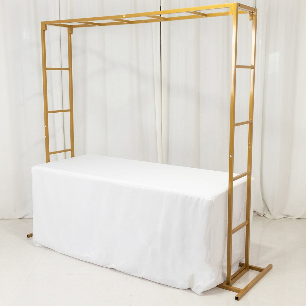 6ftx6ft Gold Square Arbor - Freestanding 6' High Over the Table Stand, Backdrop Stand with Double Frame for Floral Balloon DÃ©cor - Bell Racket Store