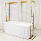 6ftx6ft Gold Square Arbor - Freestanding 6' High Over the Table Stand, Backdrop Stand with Double Frame for Floral Balloon DÃ©cor - Bell Racket Store