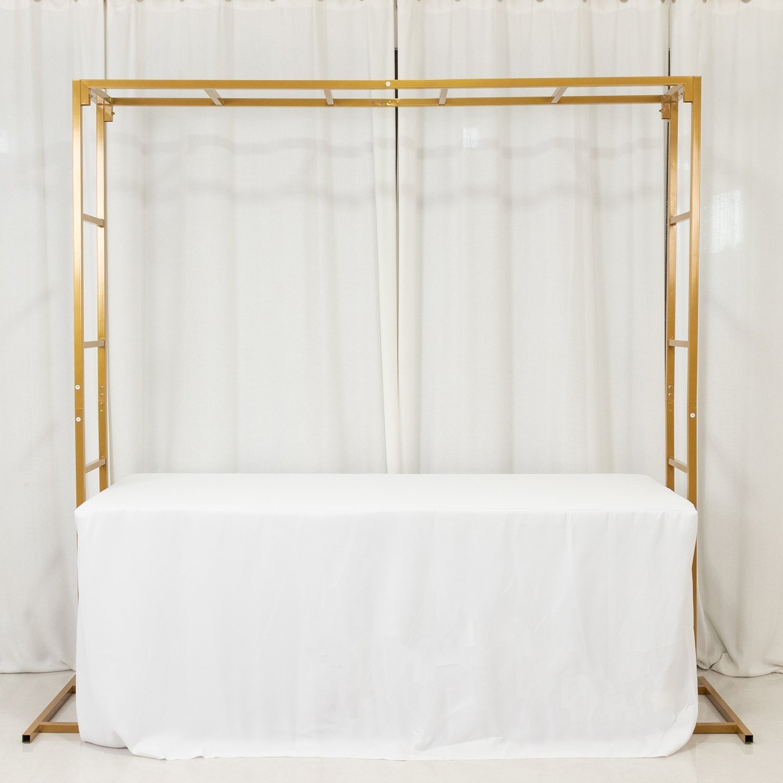 6ftx6ft Gold Square Arbor - Freestanding 6' High Over the Table Stand, Backdrop Stand with Double Frame for Floral Balloon DÃ©cor - Bell Racket Store