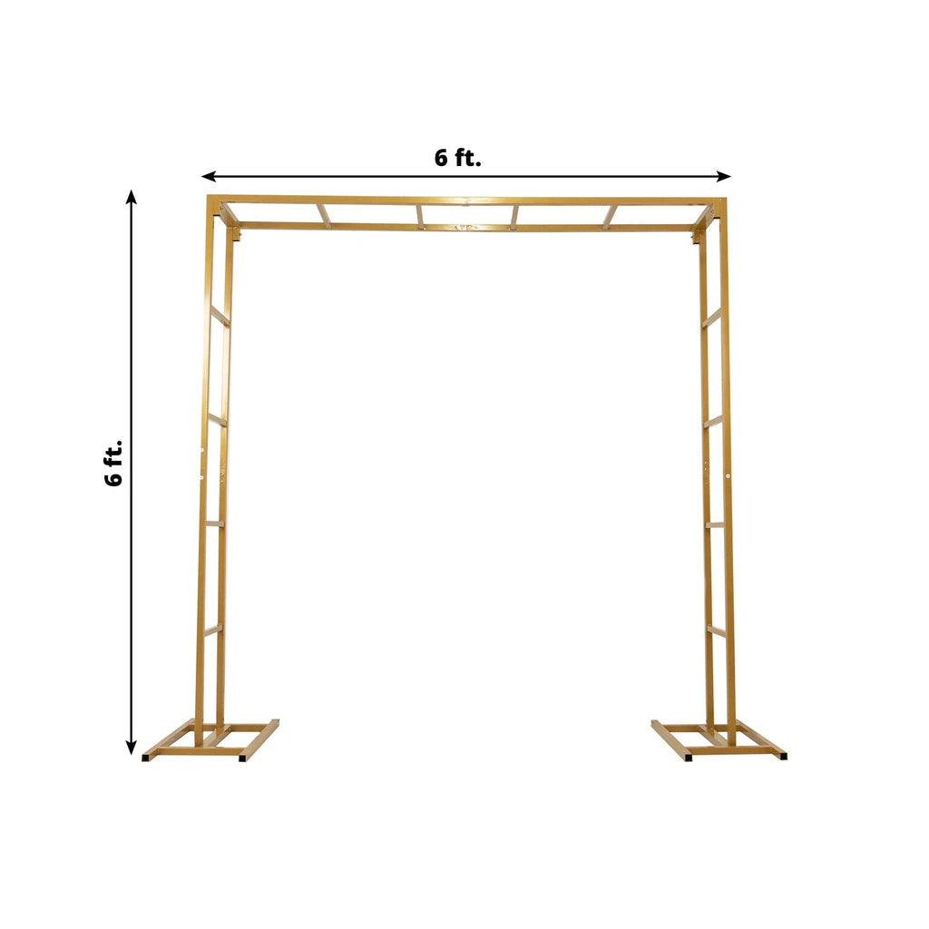 6ftx6ft Gold Square Arbor - Freestanding 6' High Over the Table Stand, Backdrop Stand with Double Frame for Floral Balloon DÃ©cor - Bell Racket Store