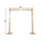 6ftx6ft Gold Square Arbor - Freestanding 6' High Over the Table Stand, Backdrop Stand with Double Frame for Floral Balloon DÃ©cor - Bell Racket Store