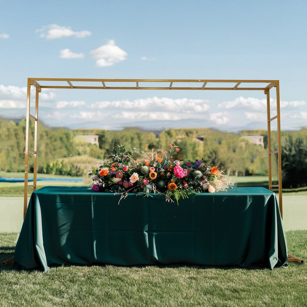 6ftx8ft Gold Rectangular Arbor - Freestanding 6' High Over the Table Stand, Backdrop Stand with Double Frame for Floral Balloon DÃ©cor - Bell Racket Store