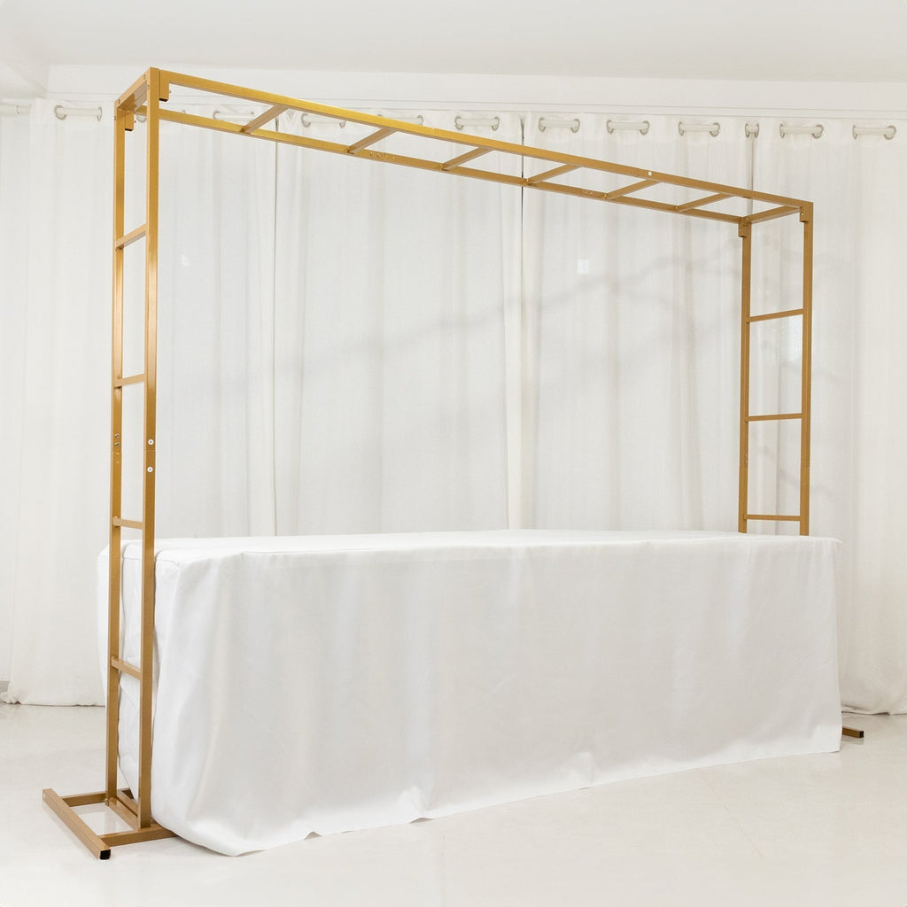 6ftx8ft Gold Rectangular Arbor - Freestanding 6' High Over the Table Stand, Backdrop Stand with Double Frame for Floral Balloon DÃ©cor - Bell Racket Store