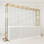 6ftx8ft Gold Rectangular Arbor - Freestanding 6' High Over the Table Stand, Backdrop Stand with Double Frame for Floral Balloon DÃ©cor - Bell Racket Store