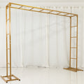 6ftx8ft Gold Rectangular Arbor - Freestanding 6' High Over the Table Stand, Backdrop Stand with Double Frame for Floral Balloon DÃ©cor - Bell Racket Store