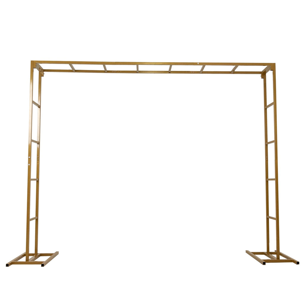 6ftx8ft Gold Rectangular Arbor - Freestanding 6' High Over the Table Stand, Backdrop Stand with Double Frame for Floral Balloon DÃ©cor - Bell Racket Store