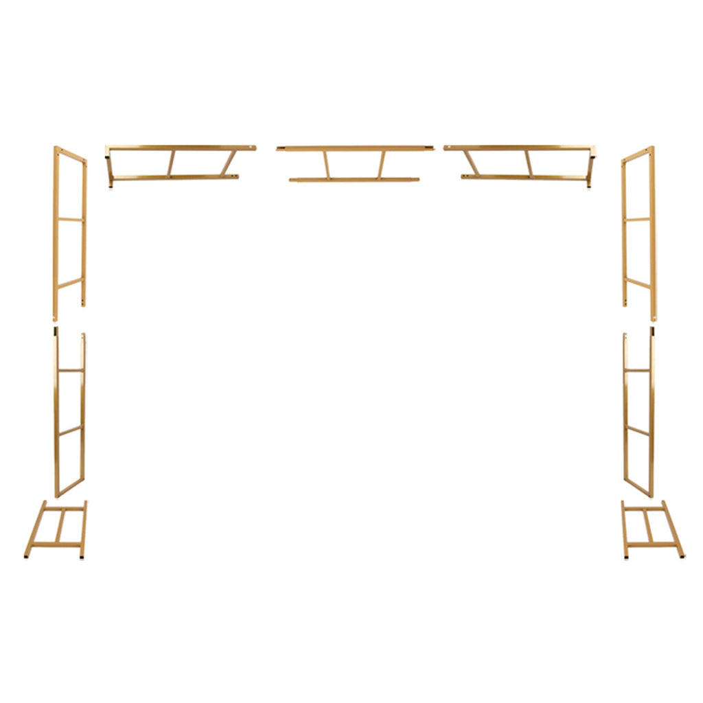 6ftx8ft Gold Rectangular Arbor - Freestanding 6' High Over the Table Stand, Backdrop Stand with Double Frame for Floral Balloon DÃ©cor - Bell Racket Store