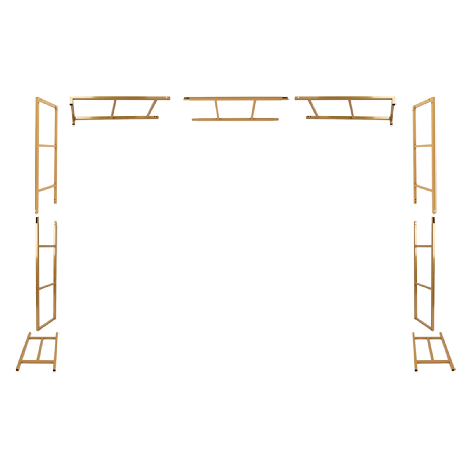 6ftx8ft Gold Rectangular Arbor - Freestanding 6' High Over the Table Stand, Backdrop Stand with Double Frame for Floral Balloon DÃ©cor - Bell Racket Store