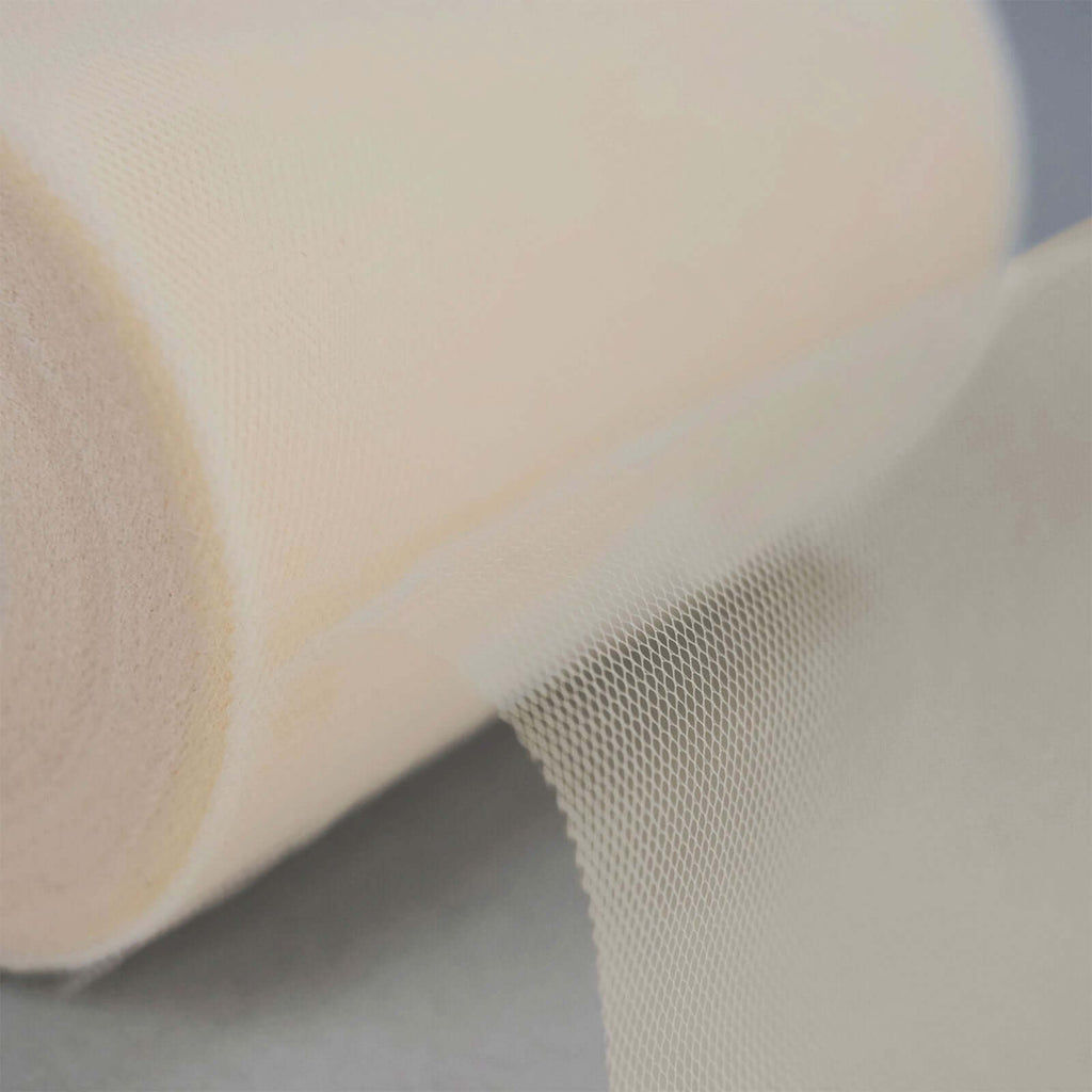 6"x100 Yards Beige Tulle Fabric Bolt, Sheer Fabric Spool Roll For Crafts - Bell Racket Store
