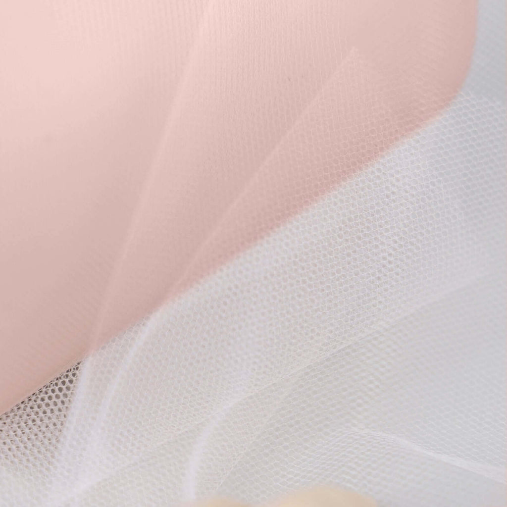 6"x100 Yards Blush Tulle Fabric Bolt, Sheer Fabric Spool Roll For Crafts - Bell Racket Store