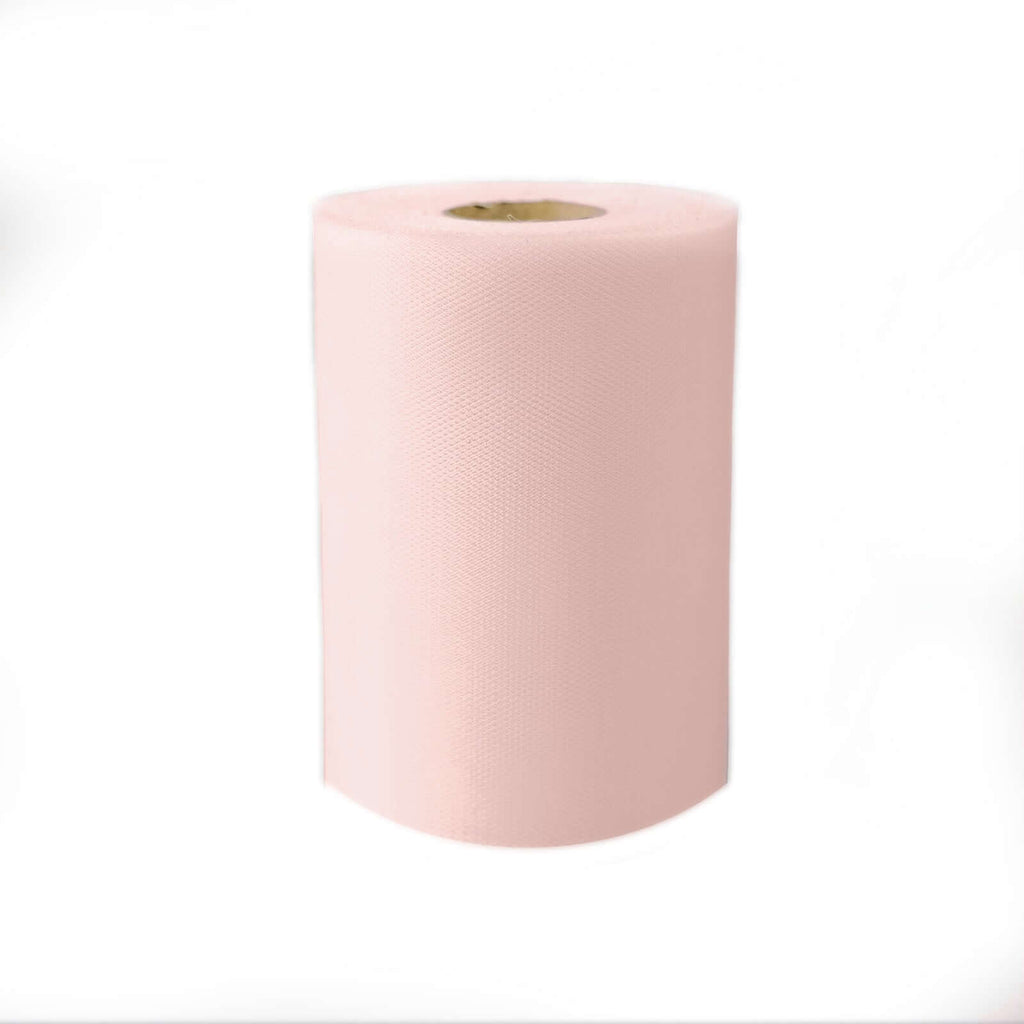 6"x100 Yards Blush Tulle Fabric Bolt, Sheer Fabric Spool Roll For Crafts - Bell Racket Store