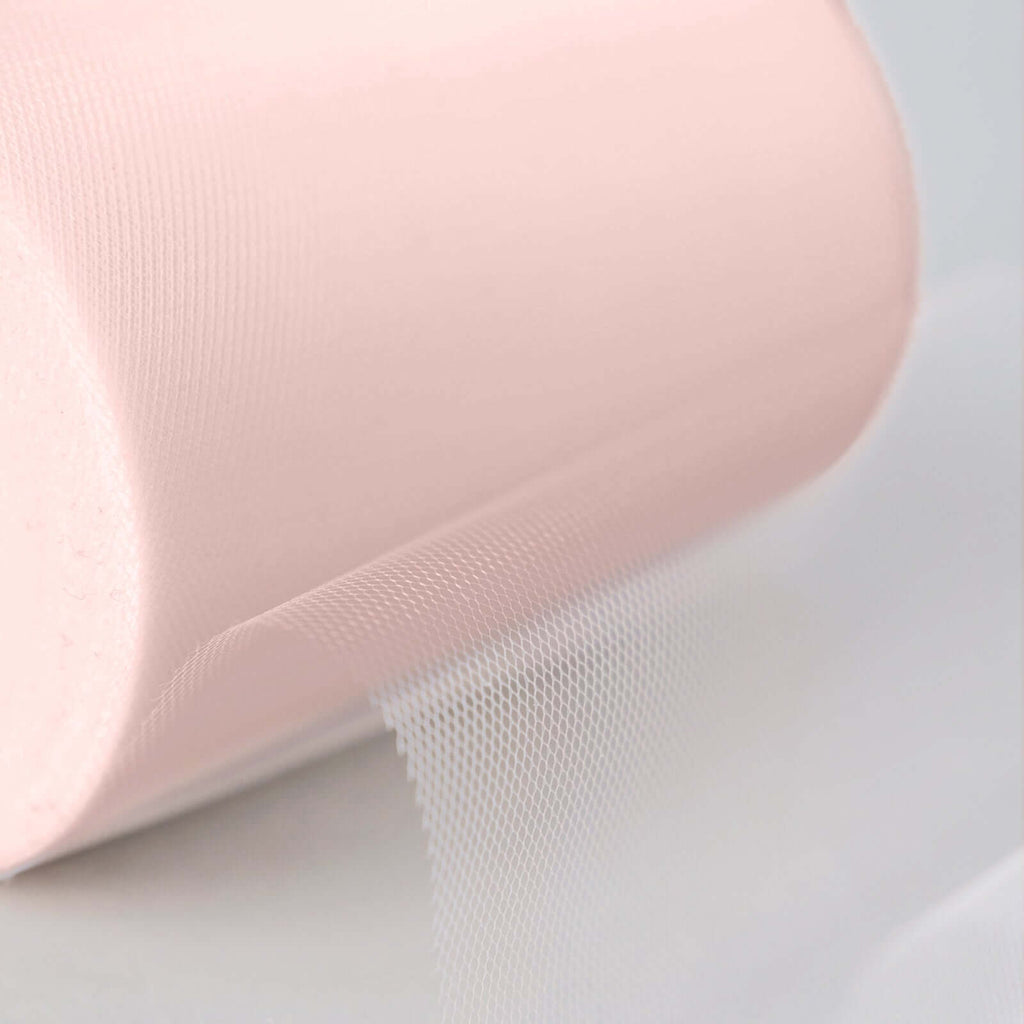 6"x100 Yards Blush Tulle Fabric Bolt, Sheer Fabric Spool Roll For Crafts - Bell Racket Store