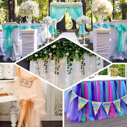 6"x100 Yards Fuchsia Tulle Fabric Bolt, Sheer Fabric Spool Roll For Crafts - NestOCart