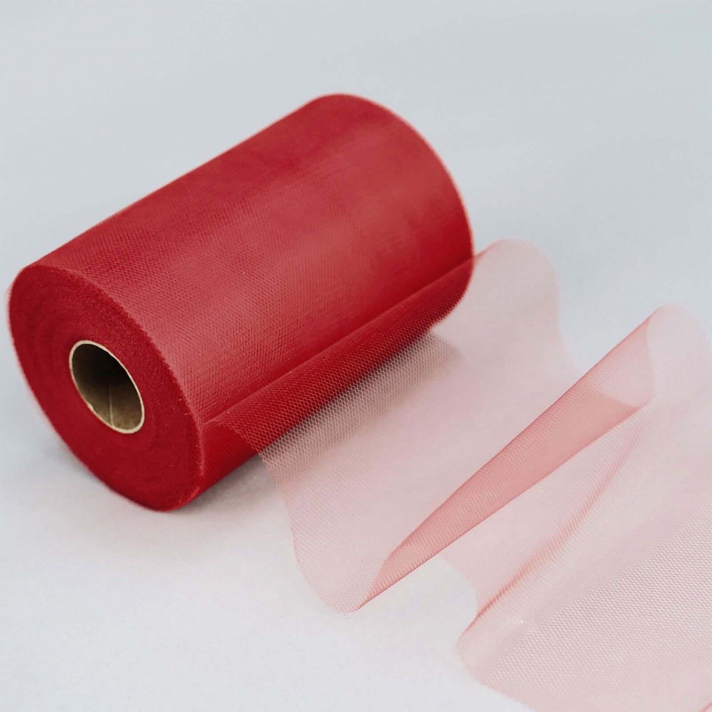 6"x100 Yards Red Tulle Fabric Bolt, Sheer Fabric Spool Roll For Crafts - NestOCart