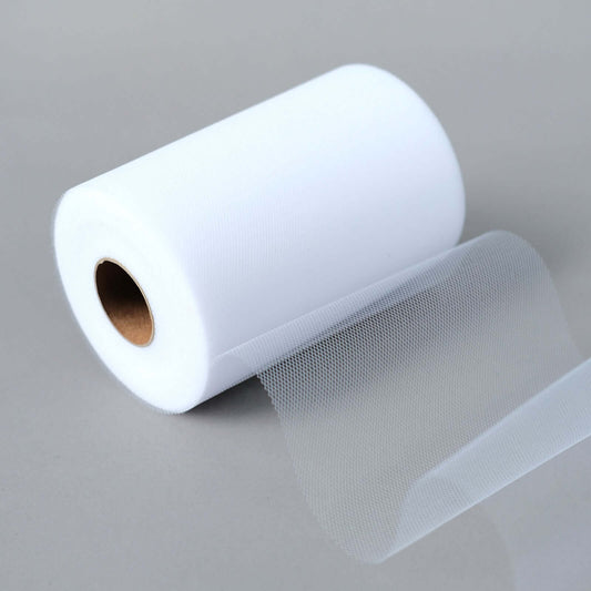 6"x100 Yards White Tulle Fabric Bolt, Sheer Fabric Spool Roll For Crafts - NestOCart