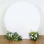 7.5ft White Round Spandex Fit Party Backdrop Stand Cover